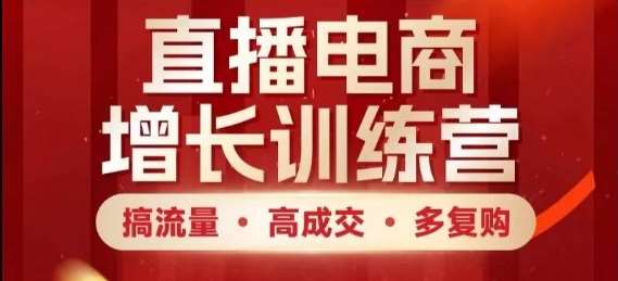 直播电商增长训练营,搞流量·高成交·多复购,快速上手有思路-赛德副业库