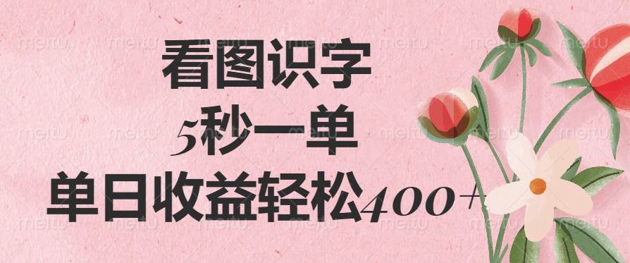 （14338期）看图识字，5秒一单，单日收益轻松400+-赛德副业库