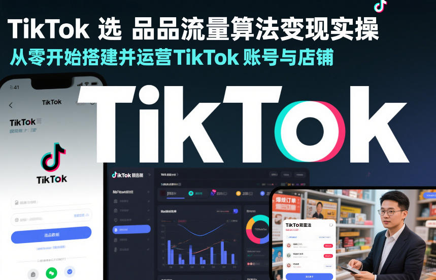 TikTok选品流量算法变现实操,从零开始搭建并运营TikTok账号与店铺-赛德副业库
