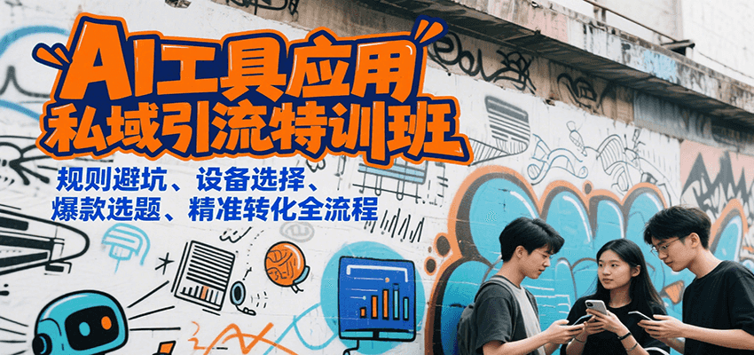 AI工具应用私域引流特训班,规则避坑、设备选择、爆款选题、精准转化全流程-赛德副业库