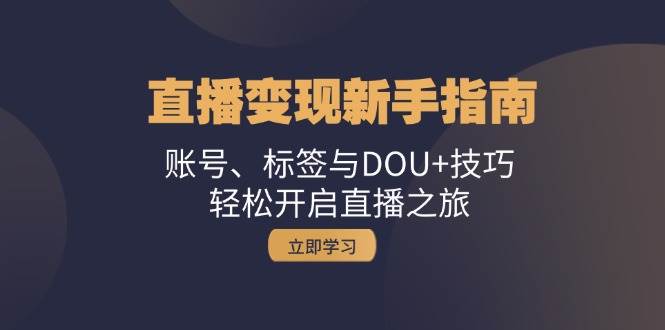 （13070期）直播变现新手指南：账号、标签与DOU+技巧，轻松开启直播之旅-赛德副业库