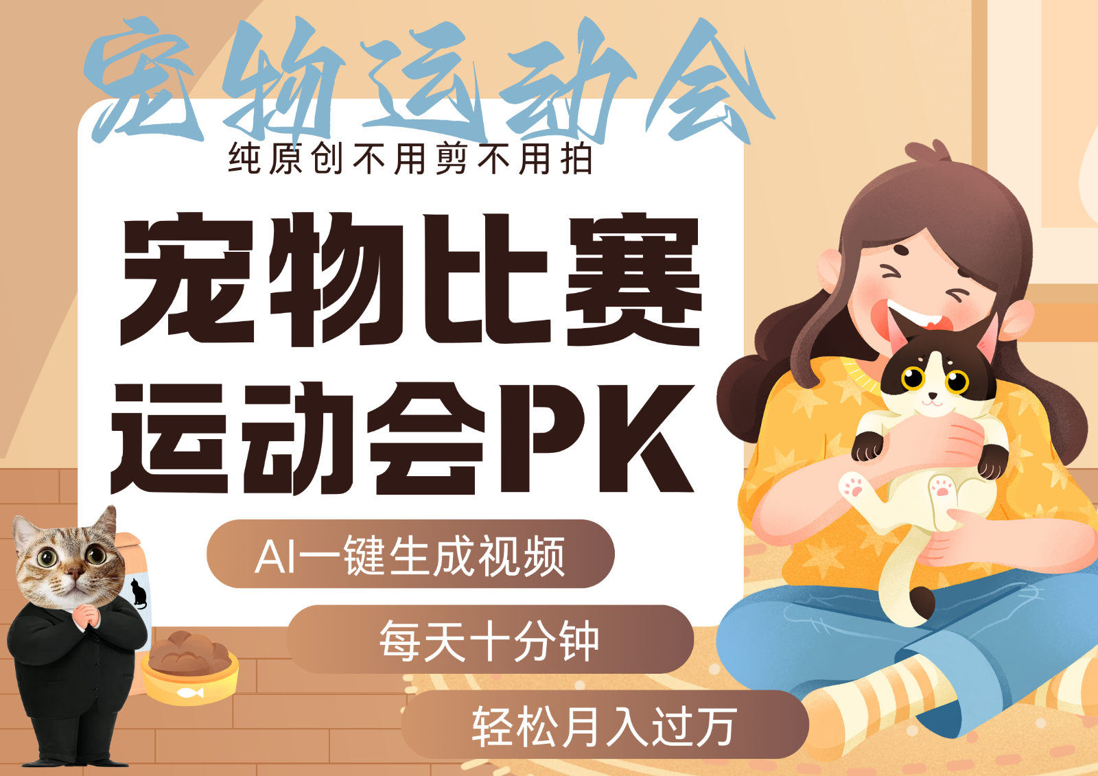 AI萌宠运动员跳水 射击 篮球 足球比赛 每天十分钟 附详细提示词文案库 代替做...-赛德副业库
