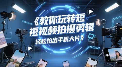 教你玩转短视频拍摄剪辑，轻松拍出手机大片-赛德副业库