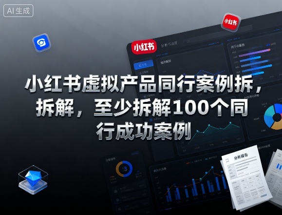 小红书虚拟产品同行案例拆解，至少拆解100个同行成功案例-赛德副业库