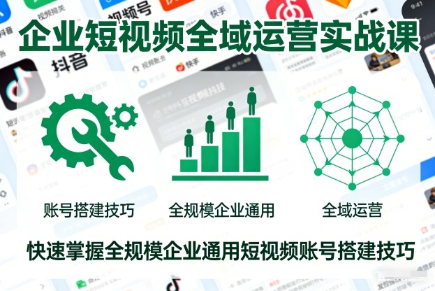 企业短视频全域运营实战课,快速掌握全规模企业通用短视频账号搭建技巧-赛德副业库