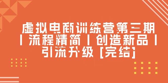 （10960期）虚拟电商训练营第三期丨流程精简丨创造新品丨引流升级 [完结]-赛德副业库