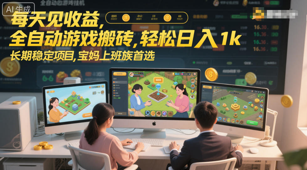 每天见收益，全自动游戏搬砖，轻松日入1k，长期稳定项目，宝妈上班族首选【揭秘】-赛德副业库