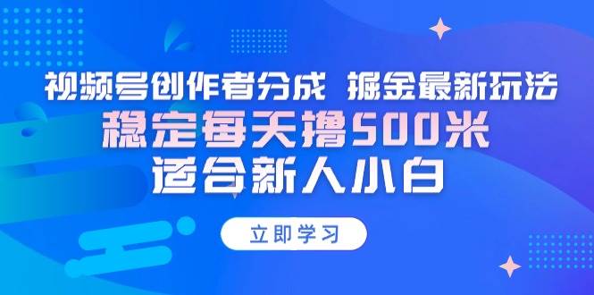 （9185期）【蓝海项目】视频号创作者分成 掘金最新玩法 稳定每天撸500米 适合新人小白-赛德副业库