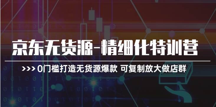 （11303期）京东无货源-精细化特训营，0门槛打造无货源爆款 可复制放大做店群-赛德副业库