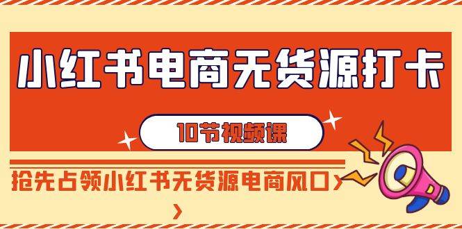 小红书电商无货源打卡，抢先占领小红书无货源电商风口（10节课）-赛德副业库