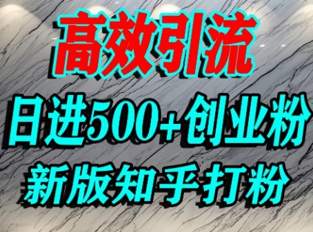 怎么打创业粉，知乎超高权重流量平台，打粉引流，日进500+精准创业粉不是问题-赛德副业库