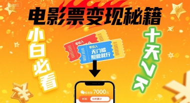 小白必看！卖电影票项目，零投入无门槛谁都能做，十天到手 7k，照做就行【揭秘】-赛德副业库