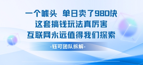 一个噱头单日卖了980米 这套搞钱玩法真厉害 互联网永远值得我们探索-赛德副业库