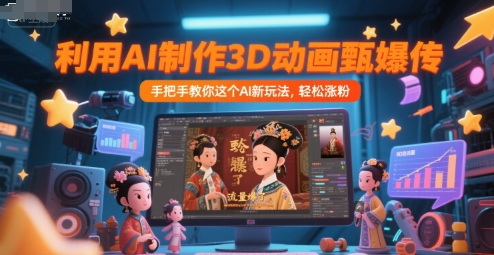 利用AI制作3D动画甄嬛传，流量爆了，手把手教你这个AI新玩法，轻松涨粉-赛德副业库