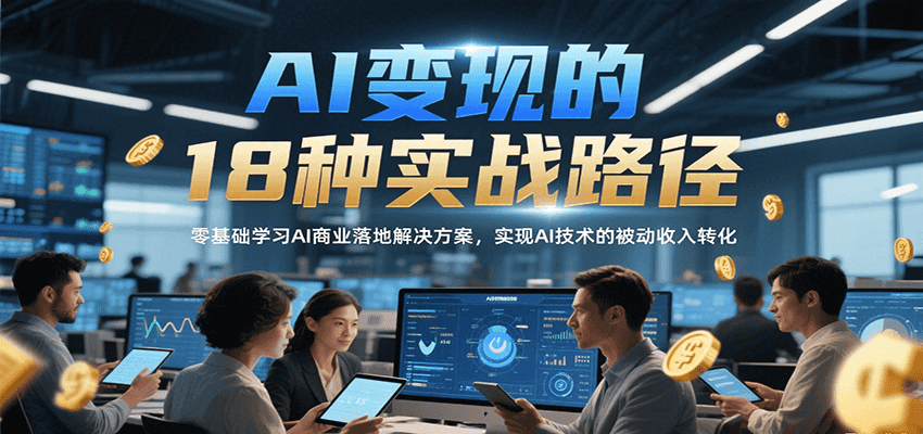 AI变现的18种实战路径，零基础学习AI商业落地解决方案，实现AI技术的被动收入转化-赛德副业库