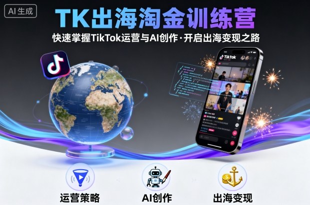 TK出海淘金训练营，助你快速掌握TikTok运营与AI创作，开启出海变现之路-赛德副业库