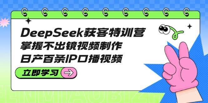 DeepSeek获客特训营：掌握不出镜视频制作，日产百条IP口播视频-赛德副业库