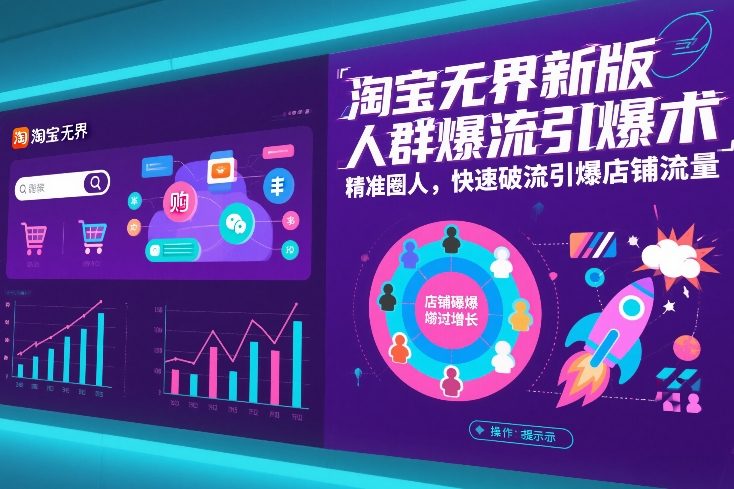淘宝无界新版人群爆流引爆术，精准圈人，快速破流引爆店铺流量-赛德副业库