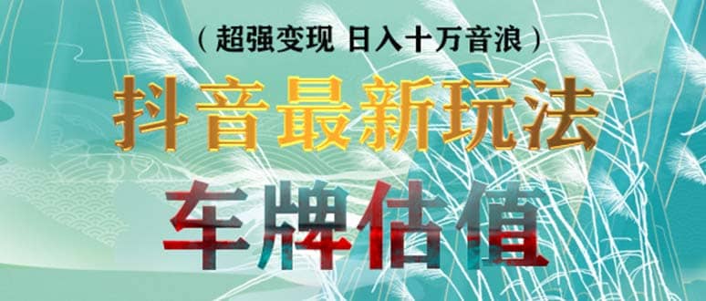 抖音最新无人直播变现直播车牌估值玩法项目 轻松日赚几百+【详细玩法教程】-赛德副业库