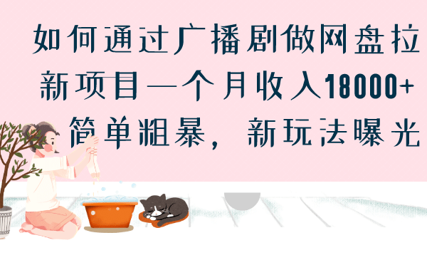 如何通过广播剧做网盘拉新项目一个月收入18000+，简单粗暴，新玩法曝光-赛德副业库