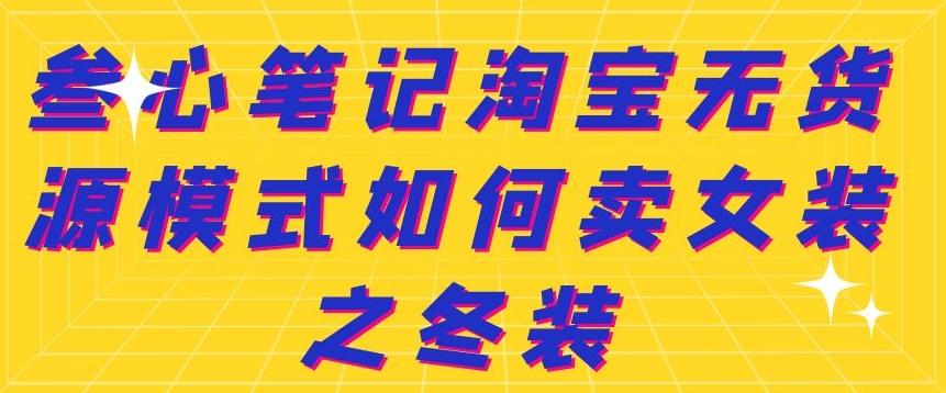 叁心笔记淘宝无货源模式如何卖女装之冬装-赛德副业库