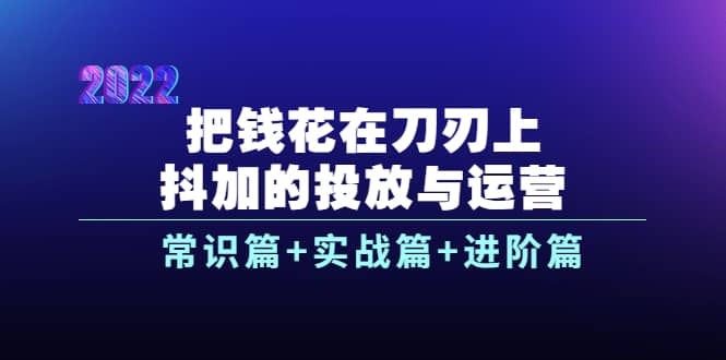 把钱花在刀刃上，抖加的投放与运营：常识篇+实战篇+进阶篇（28节课）-赛德副业库