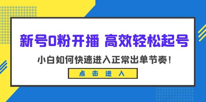 新号0粉开播-高效轻松起号：小白如何快速进入正常出单节奏（10节课）-赛德副业库