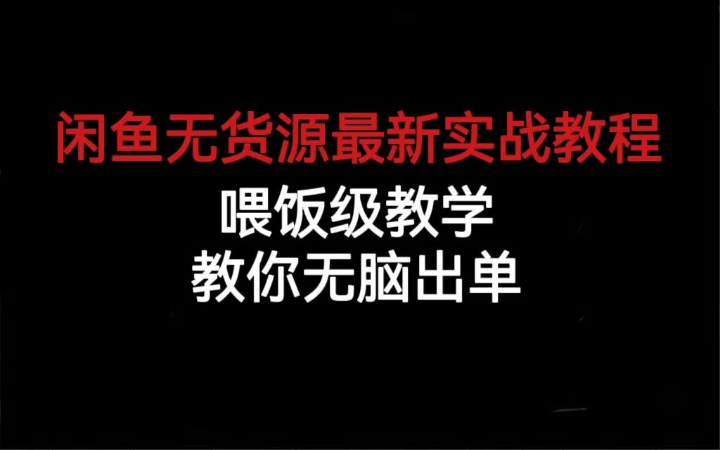 闲鱼无货源最新实战教程，喂饭级教学，教你无脑出单-赛德副业库