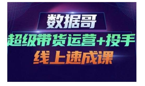 数据哥·超级带货运营+投手线上速成课，快速提升运营和熟悉学会投手技巧-赛德副业库