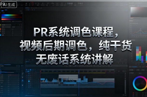 PR系统调色课程,视频后期调色,纯干货无废话系统讲解-赛德副业库