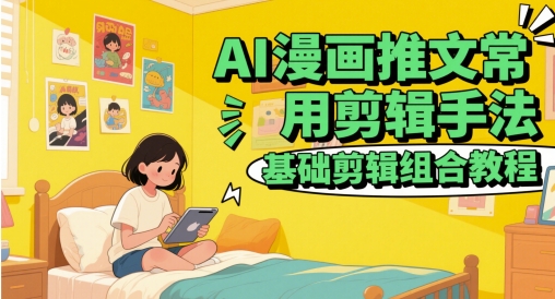 AI漫画推文常用剪辑手法，基础剪辑组合教程-赛德副业库