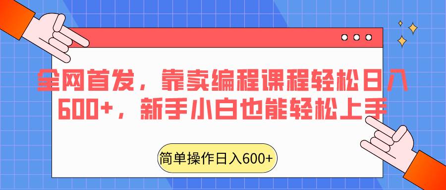 全网首发,靠卖编程课程轻松日入600+,新手小白也能轻松上手-赛德副业库