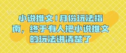 小说推文1月份玩法指南，终于有人把小说推文的玩法讲清楚了!-赛德副业库