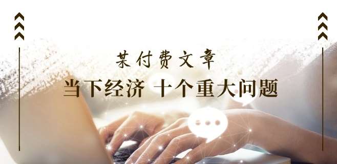 某付费文章《当下经济 十个重大问题》覆盖了大家关心的全部经济类话题-赛德副业库