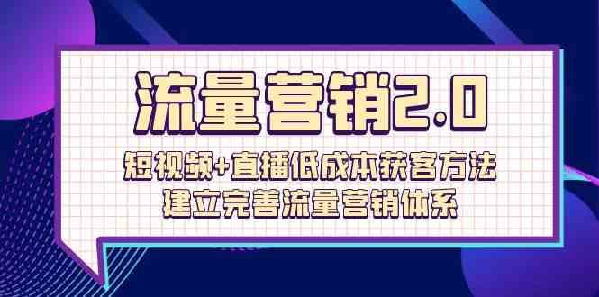 流量营销2.0：短视频+直播低成本获客方法，建立完善流量营销体系（72节）-赛德副业库