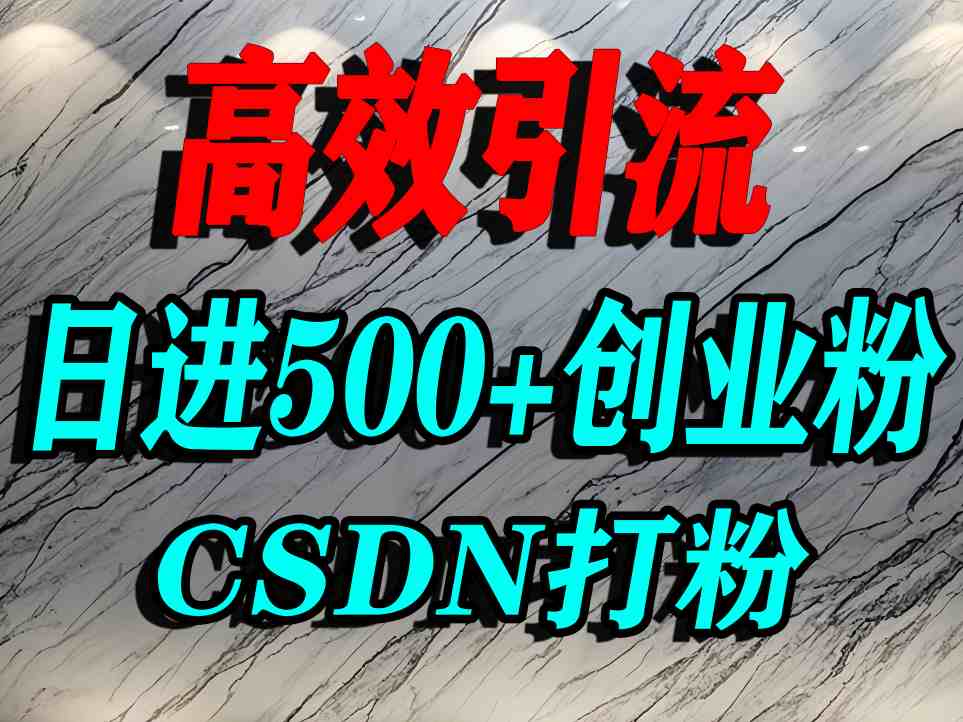 怎么打创业粉？CSDN又一个你不知道的打粉引流神秘平台，单人日引500+精准流量-赛德副业库