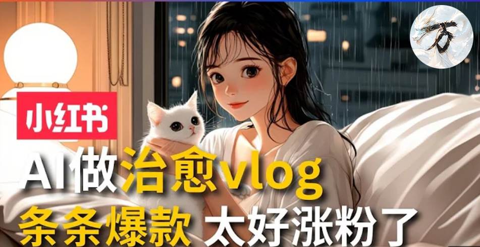 （13172期）AI治愈系vlog动画视频，小红书1个月轻松涨粉破万，商单报价1500+日入2000+-赛德副业库