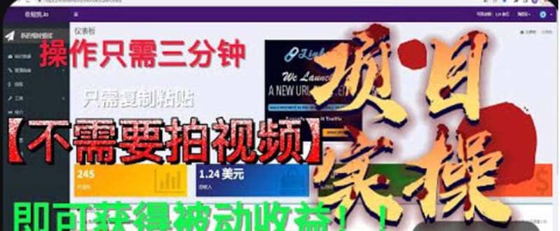 最新国外掘金项目 不需要拍视频 即可获得被动收益 只需操作3分钟实现躺赚-赛德副业库