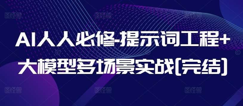 AI人人必修-提示词工程+大模型多场景实战[完结]-赛德副业库