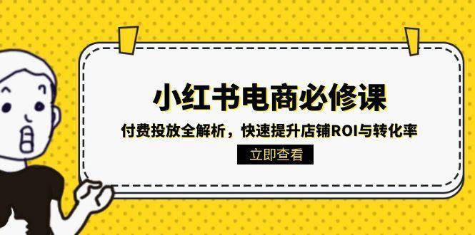 小红书电商必修课:付费投放全解析,快速提升店铺ROI与转化率-赛德副业库