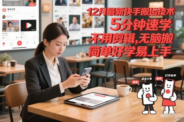 12月最新快手搬运技术,5分钟速学,不用剪辑无脑搬,简单好学易上手-赛德副业库