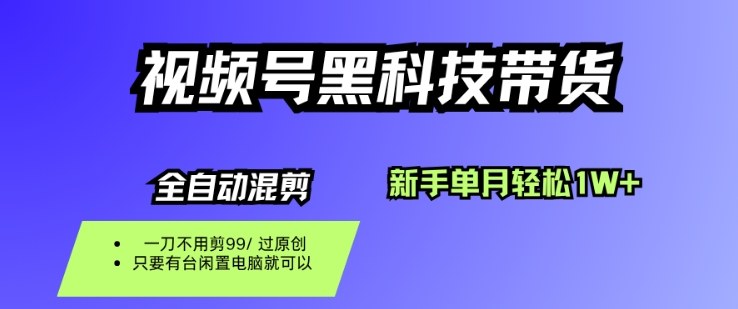 视频号黑科技短视频带货，新手一个月也1W+，纯搬运一刀不用剪，零投入【揭秘】-赛德副业库