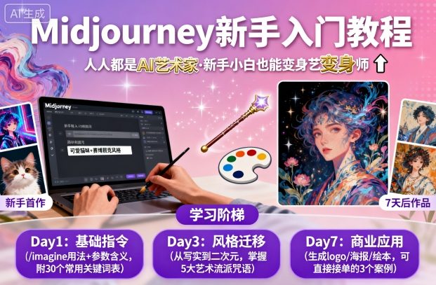 midjourney新手入门教程:人人都是AI艺术家,新手小白也能变身艺术大师-赛德副业库