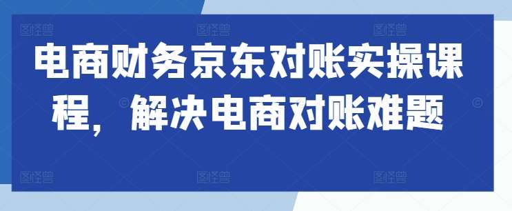 电商财务京东对账实操课程，解决电商对账难题-赛德副业库
