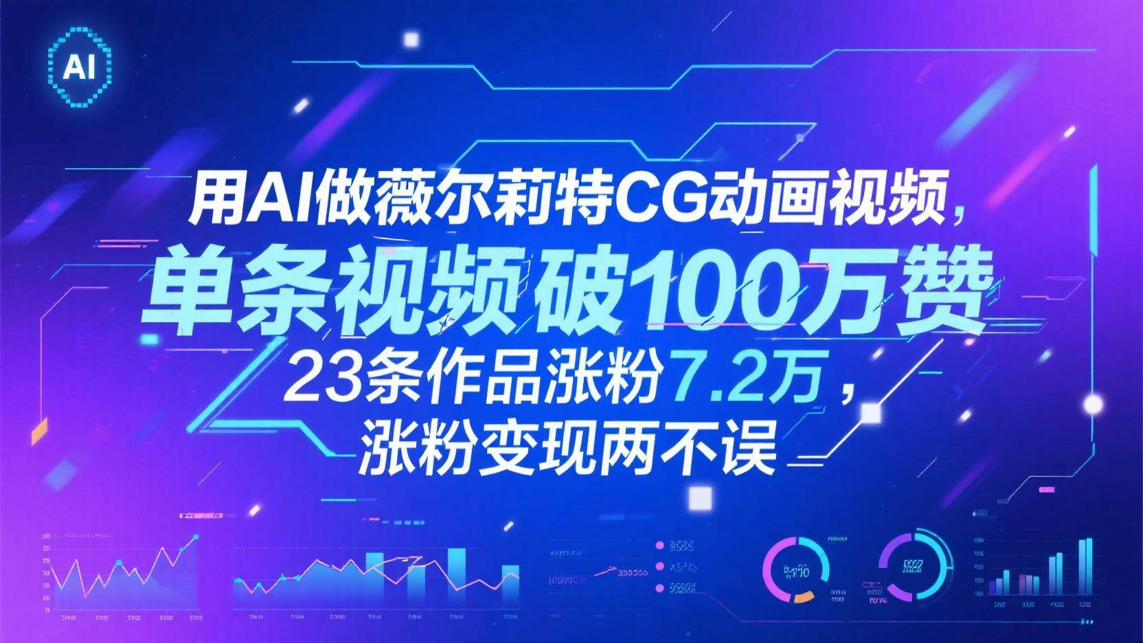 用AI做薇尔莉特CG动画视频，单条视频破100万赞，23条作品涨粉7.2万，涨粉变现两不误-赛德副业库