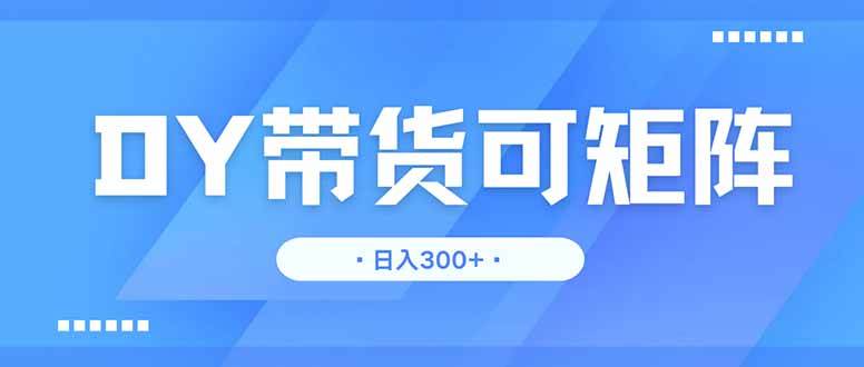 (14414期)DY带货,日入300+矩阵无上限-赛德副业库
