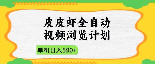 2025皮皮虾全自动视频浏览计划，单机日入5张+新手小白直接开干【揭秘】-赛德副业库