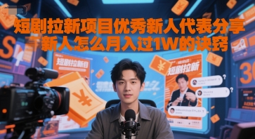 短剧拉新项目优秀新人代表分享新人怎么月入过1W的诀窍-赛德副业库