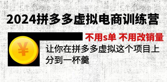 （12024期）2024拼多多虚拟电商训练营 不s单 不改销量  做虚拟项目分一杯羹(更新10节)-赛德副业库
