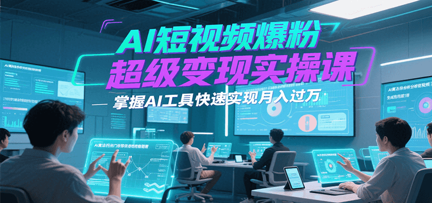 AI短视频爆粉超级变现实操课，掌握AI工具快速实现月入过万-赛德副业库